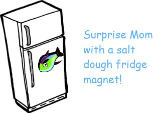 salt dough fridge magnet