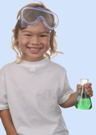 child doing science experiment