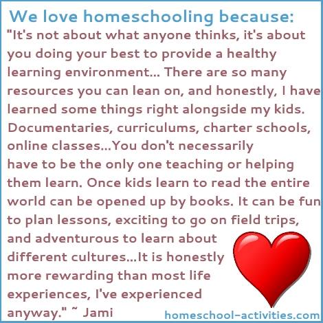 We love homeschooling because Jaime